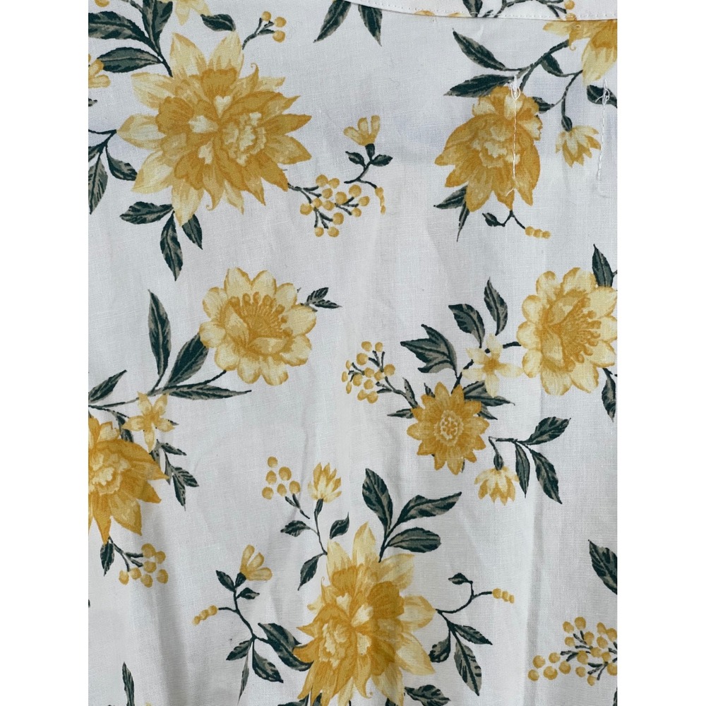 Joie Yellow Floral Mini Dress Short Sleeve Belted V-Neck Ruffle Hem Size 16 - Picture 5 of 5